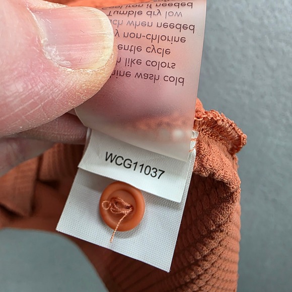 Calia Womens Flutter Sleeve Golf Polo Shirt Orange Textured Preppy Active sz Sm - Picture 6 of 8